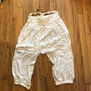 White Cotton Harem Pants